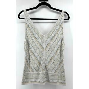 Sigrid Olsen Silk Top L Coastal Grandma Quiet Luxury Minimalist